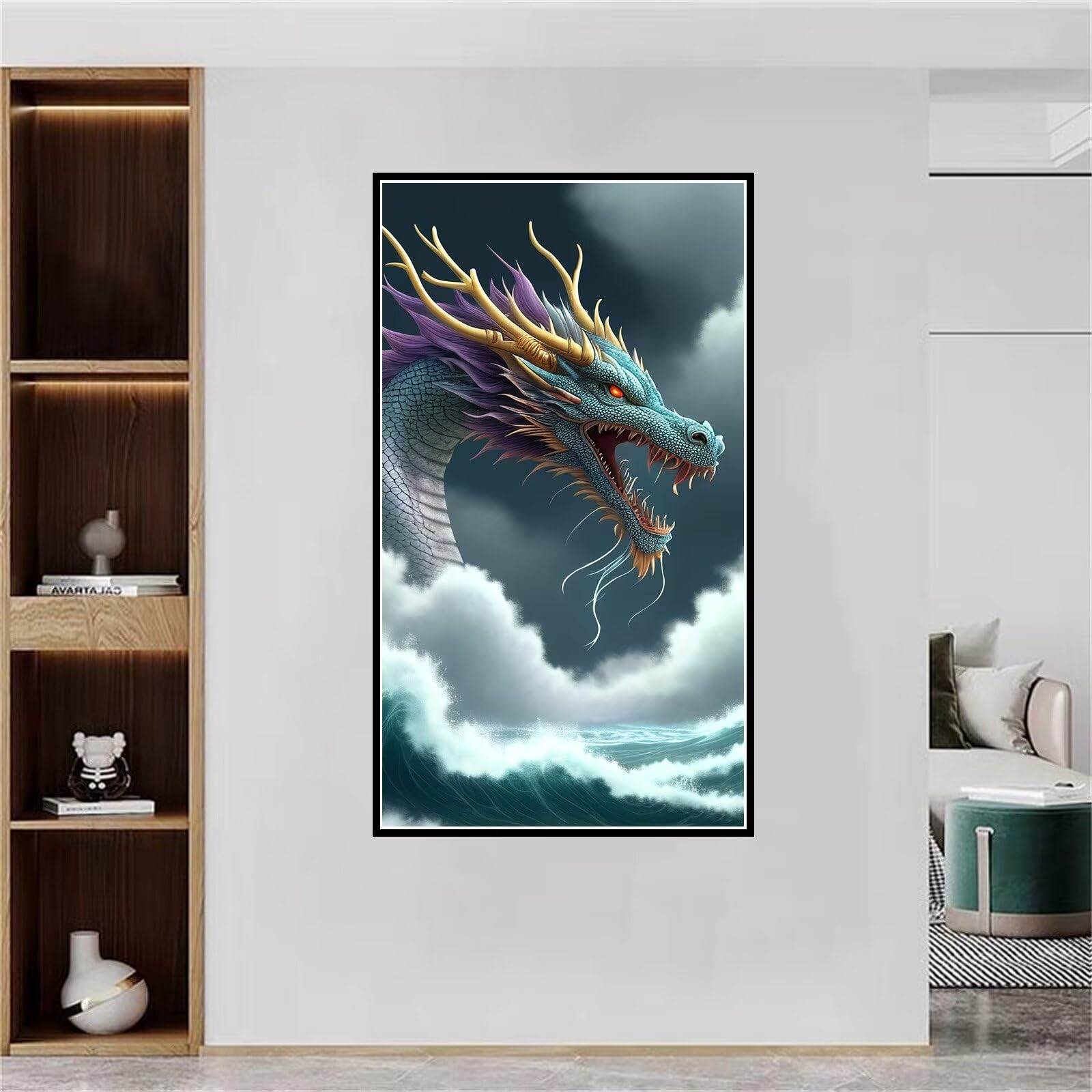 Amazon | ダイヤモンドアート キット, ドラゴン 5Dダイヤモンド塗装