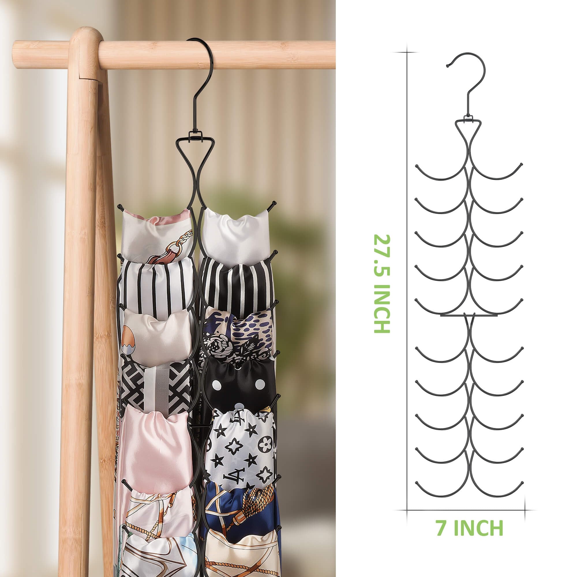 OMHOMETY Legging Organizer Hanger - 20 Slot Metal Hanger For Yoga Pants & Closet Storage, Silver