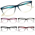 SIGVAN Ladies Reading Glasses Blue Light Blocking Spring Hinge Fashion Pattern Print Eyeglasses for Women (Multicolour 1, 3.50)