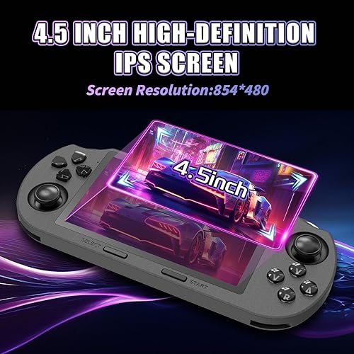 Miniatura 3 de Consola de juegos portátil retro SF3000, más de 20000 juegos, más de 14 emuladores, consola de juegos retro IPS HD de 4.5 pulgadas, procesador de