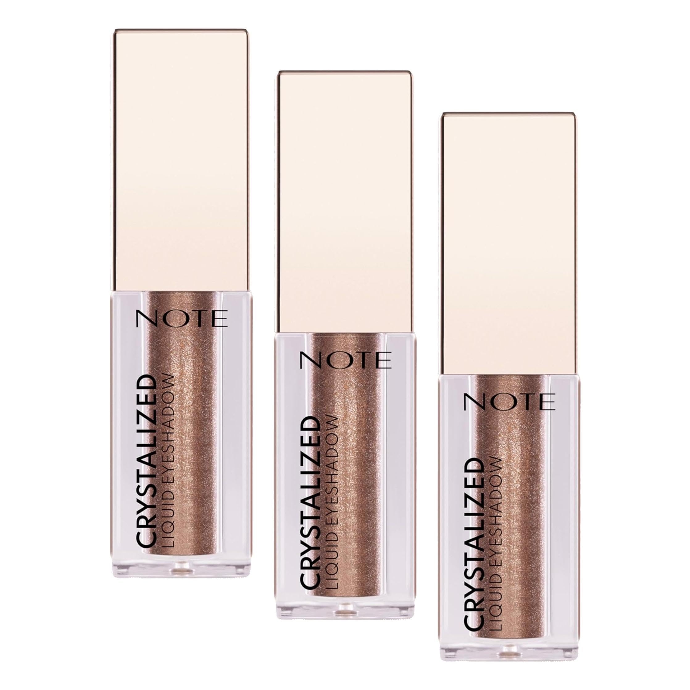 Note Cosmetics Crystalized Liquid Eyeshadow Likit Metalik Göz Farı, 08 Vintage Bronze (3 paketi)