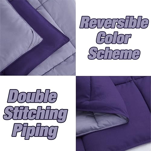 Miniatura 5 de HUAJIE HJ - Juego de edredón de 3 piezas para todas las estaciones, suave, cómodo, alternativo, reversible, acolchado, de gran tamaño, para