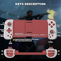 Vista 7 de arVin Mobile Gaming Controller for AndroidiPhoneiPadTabletPCSwitchPS3PS4, Wireless Gamepad with Hall Effect JoystickTurbo6-axis GyroVibrationPlay