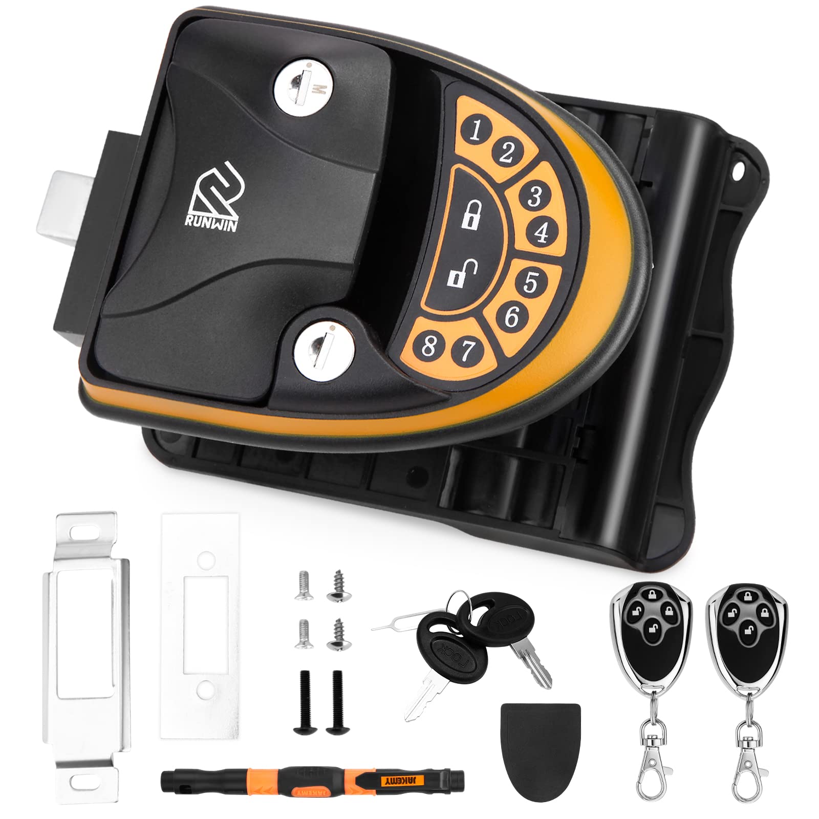 Buy Rv Door Lock Keyless Entry with 2 Pack Key Fob, Rv Door Latch with