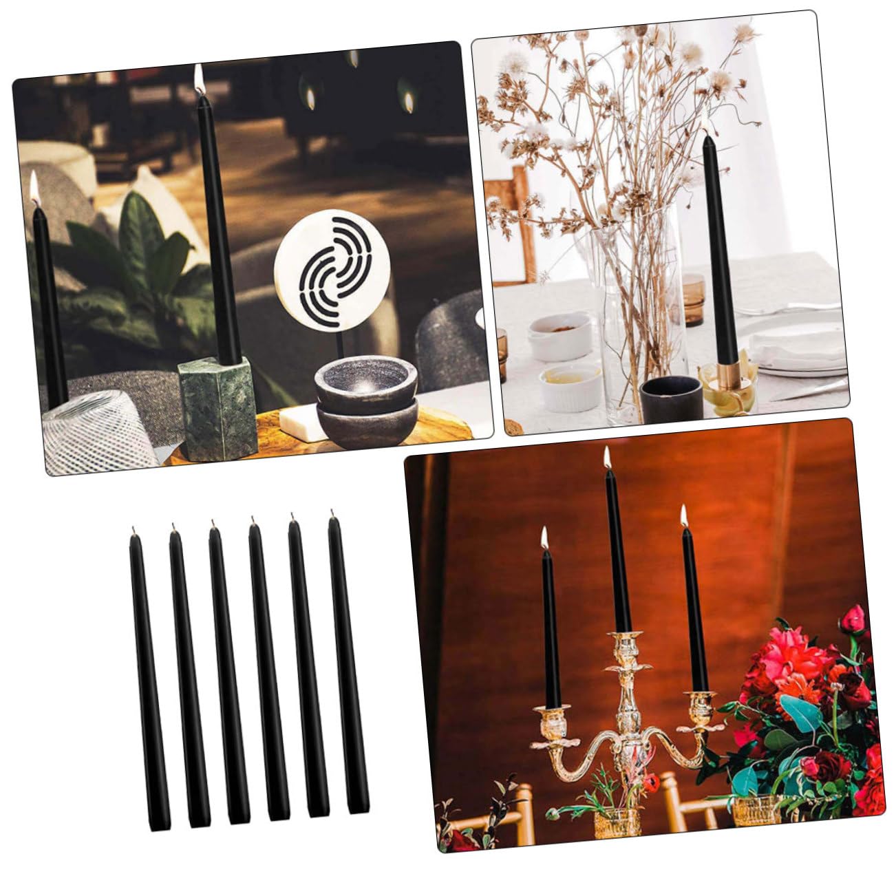 6pezzi Pz Candele Taper Affusolate Candele Decorative Senza Profumo Paraffina Per e Eventi Speciali Ore Di Durata Per Matrimonio e Feste