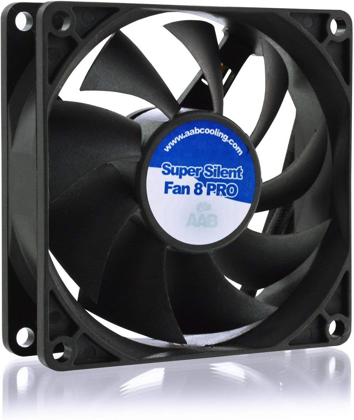 AABCOOLING Super Silent Fan 8 PRO - Silent and Efficient 80mm Fan with 4 Anti-vibration Pads, PC Case Fan, Airflow Fan, CPU Fan, 8cm Fan 13.9 dB(A), 37 CFM, 1400 RPM