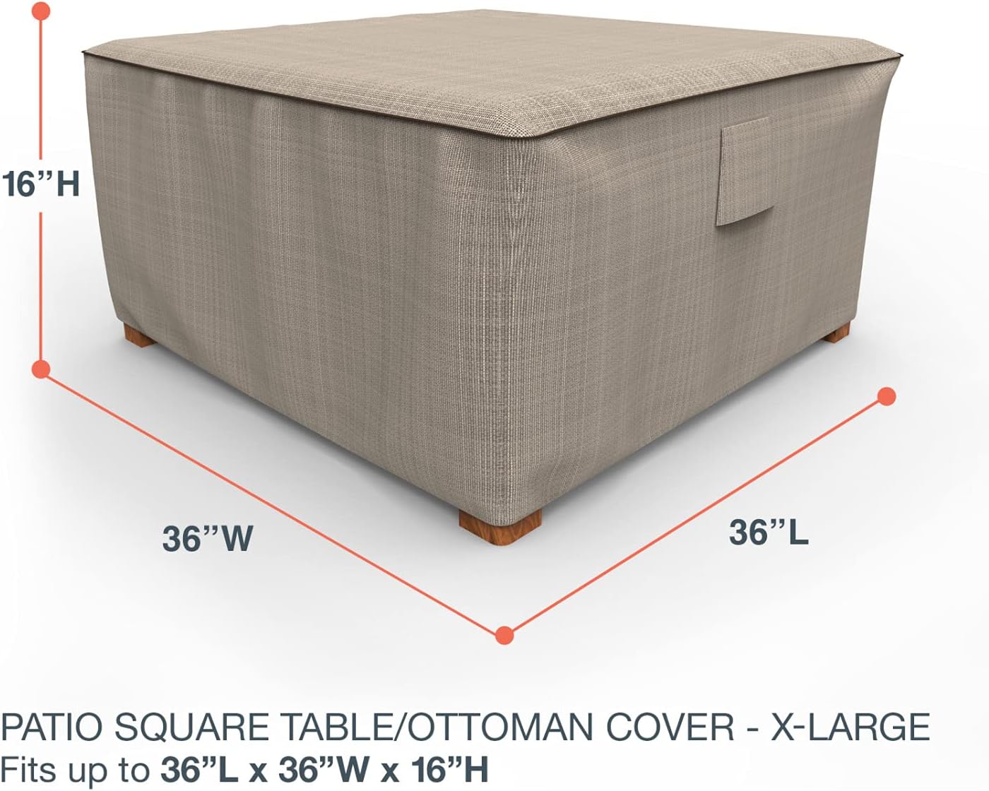 EmpireCovers StormBlock™ Signature Square Patio Table Cover/Ottoman Cover, Extra Large - Black Ivory, P4A02PMNW2