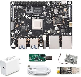 VisionFive2 RISC-V Linux Single Board Computer, Quad-core StarFive JH7110 64-bit CPU, LPDDR4 8GB RAM, Dual Gigabit Network Port, Support M.2 M-Key 40 Pin GPIO Header (Bundle 2-with WiFi 6 Dongle)
