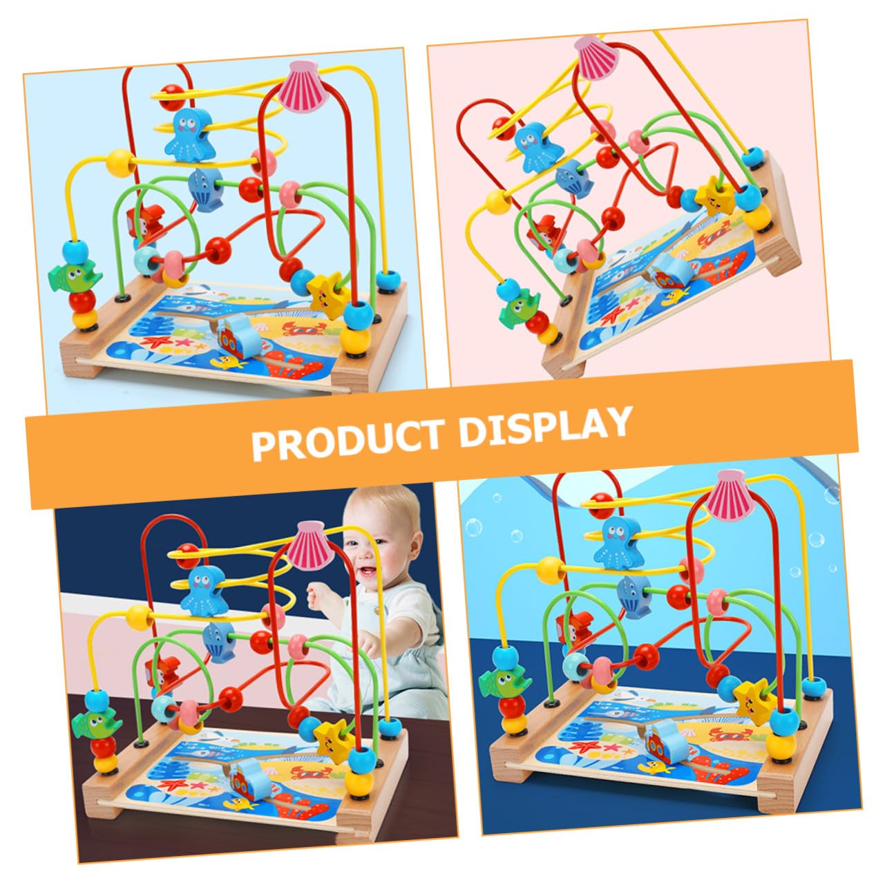 BESPORTBLE Giocattolo Cognitivo Bambini Labirinto Perline 1 Pz Legno