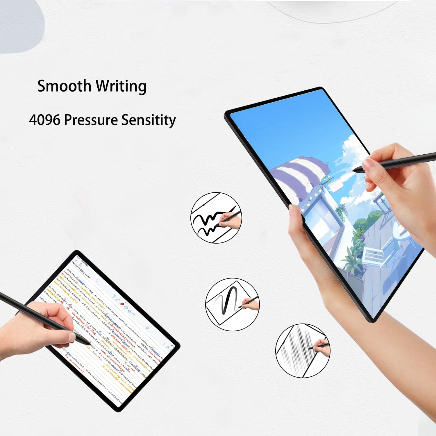 Stylet de rechange pour Galaxy Tab S10 S (sans Bluetooth) pour Samsung Galaxy Tab S10/Tab S10+/Tab S10 Plus/Tab S10 Ultra/Tab S10 Lite Stylet avec pointe gratuite, noir