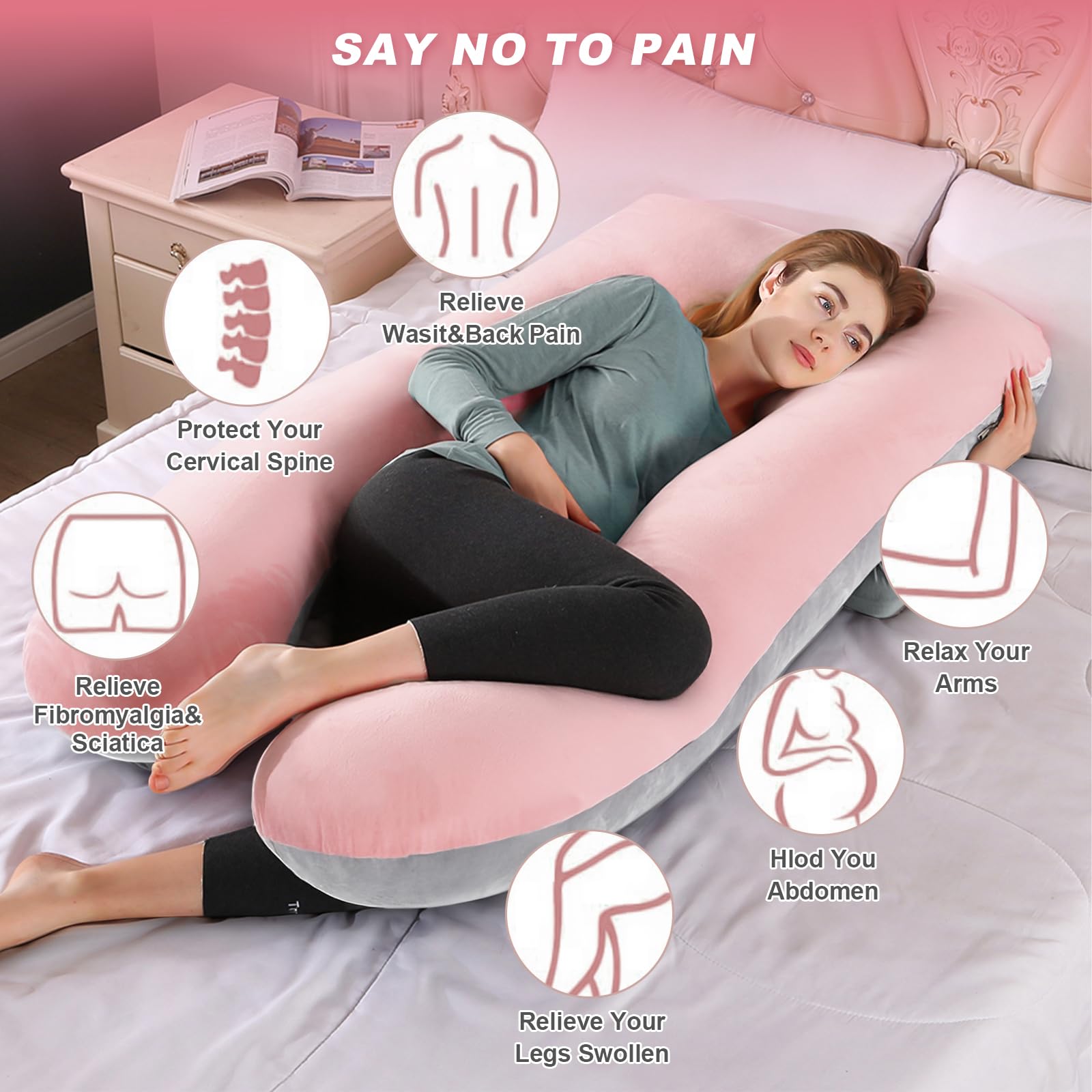 Competitive Price Body Pillow Pregnancy U Shaped Polyester Women With Removable
