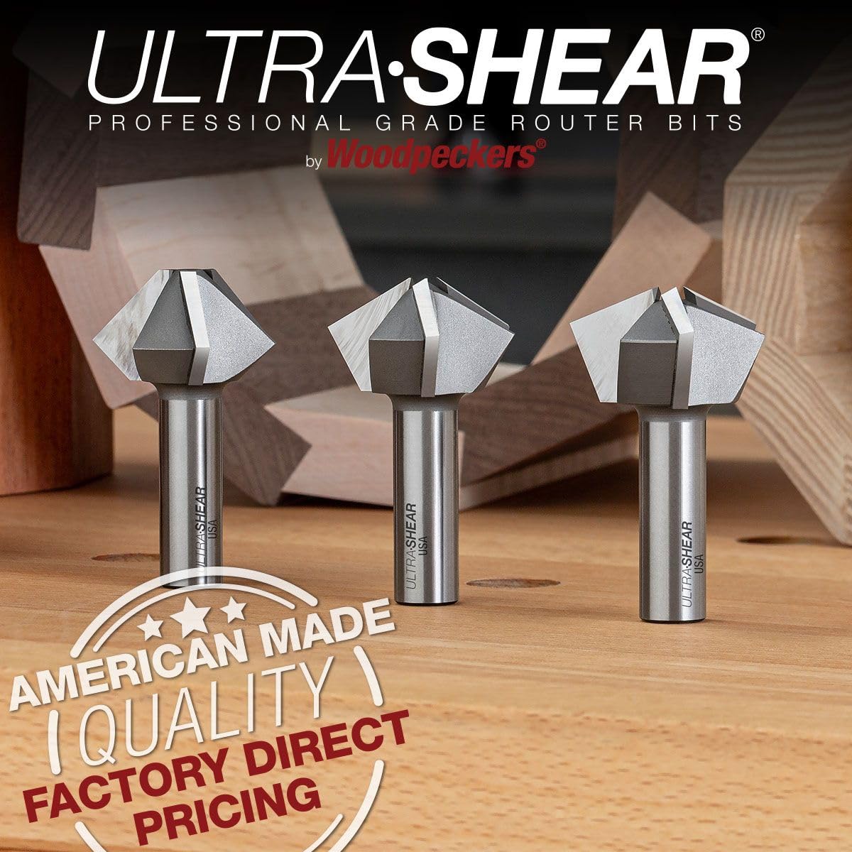 US5316BM-3PC - Set di punte per fresa a bocca di uccelli, 3 pezzi, 1/2 SH, 3 scanalature, punta in carburo, costruzione di cilindri e poligoni su più lati, prodotto negli Stati Uniti