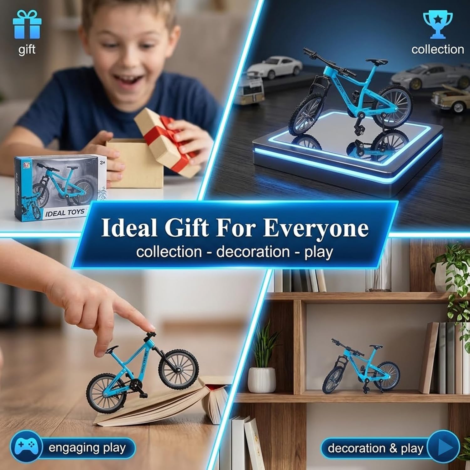 2 Pieces Mini Finger Bikes, Finger Mountain Bike Finger Bike Model Mini BMX Creative Alloy Finger Bike for Bicycle Lovers, Boys Girls Gift