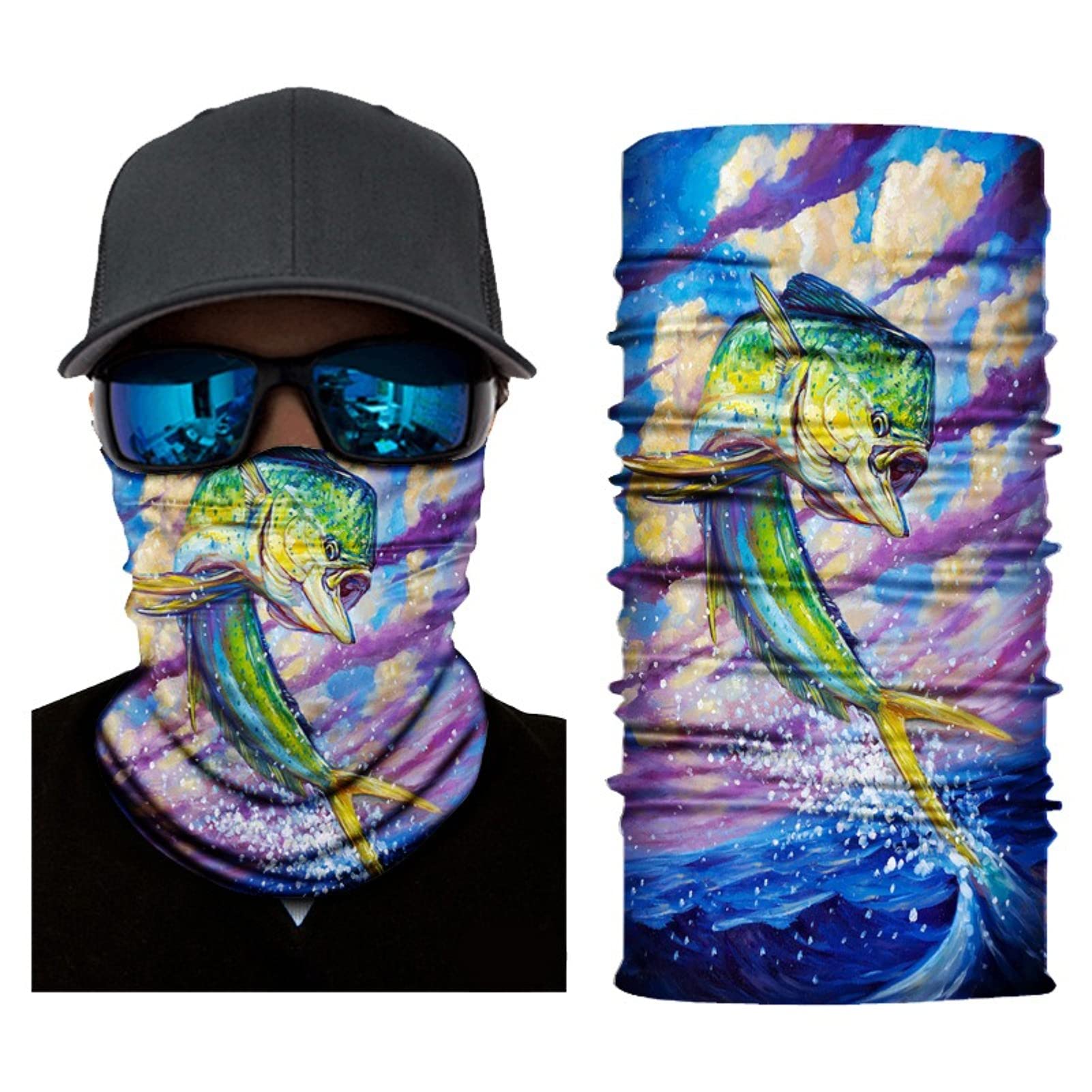 10PCS Männer Frauen Multifunktionales Kopfbedeckungsset, Ocean Theme 3D Sturmhaube Stirnband Bandana Tube Scarf Headwrap,Outdoor Sports Nahtlose Magische Kopfbedeckung (D(10 Stück)