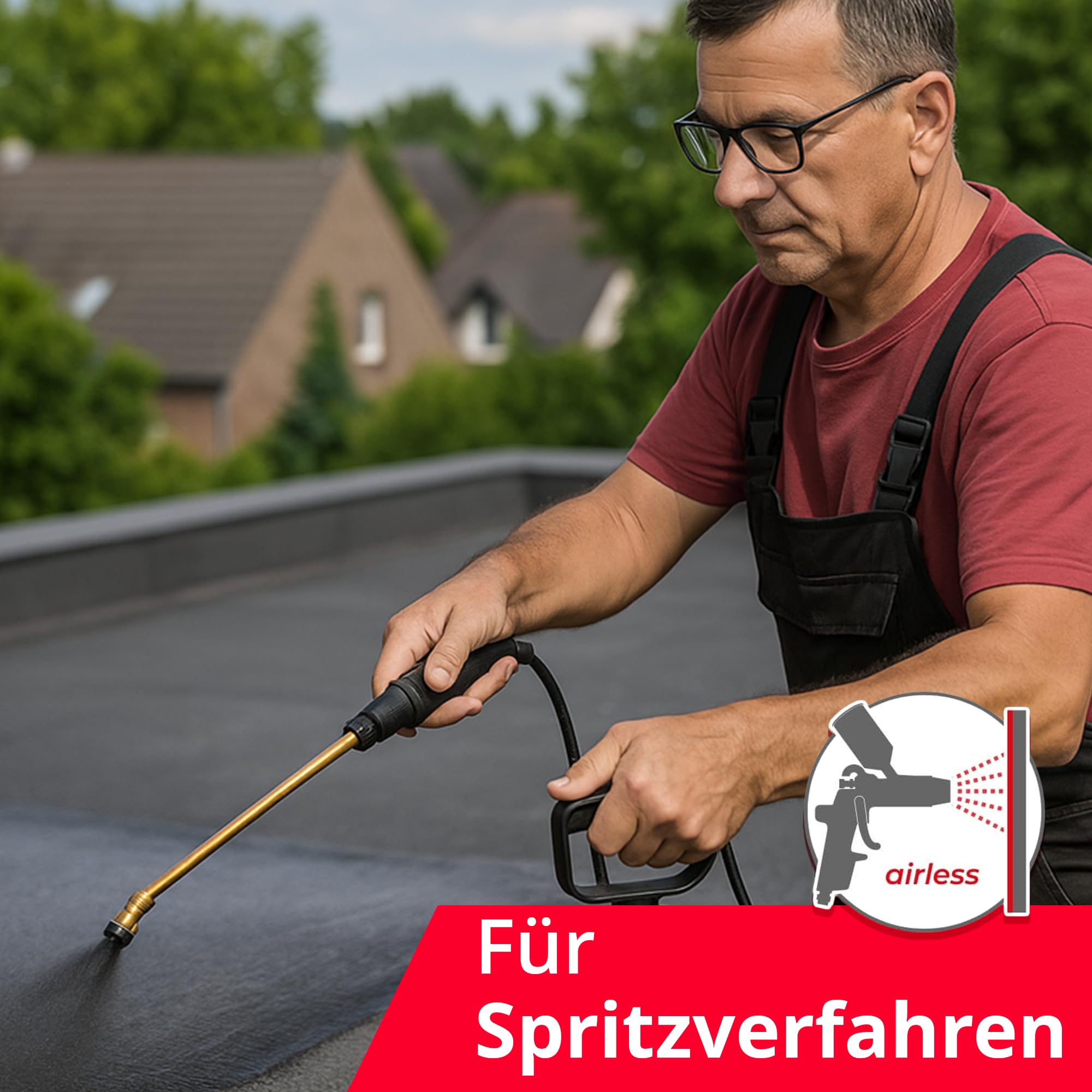 BORNIT Grundbit Grundierung Primer Bitumen Voranstrich [QNG-Konform] 25L | Innen Außen lösemittelfrei Haus Carport Vordach Balkon Tiefengrund Dachpappe Haftgrund Bitumen Dichtmasse Garage Gartenhaus