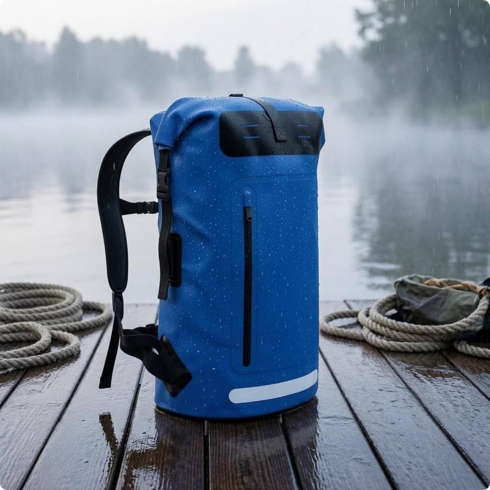 Wasserdichter Outdoor-tragerucksack Trockenbeutel Außentasche Verstellbare Schultergurte Rollverschluss PVC für Camping Reisen Aktivitäten, Blau, Tiefblau, 85L