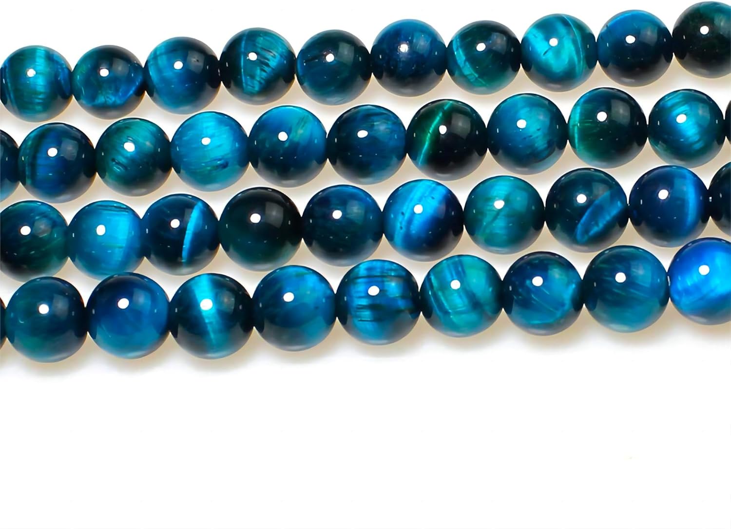 MJDCB Stone Beads 8mm 43pcs Round Sky Blue Tiger's Eye Loose Gemstone Bead Charms for Jewelry Making Bracelet Necklace Earring Pendant - Image 4