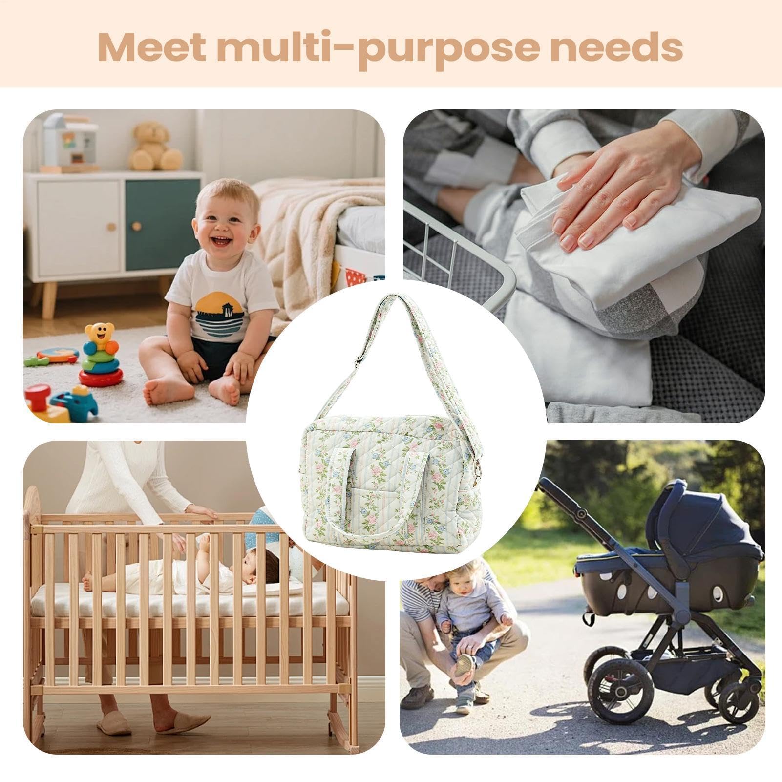 Borsa Porta Pannolini Carina Tote Trapuntata In Misto Cotone Con Organizer,