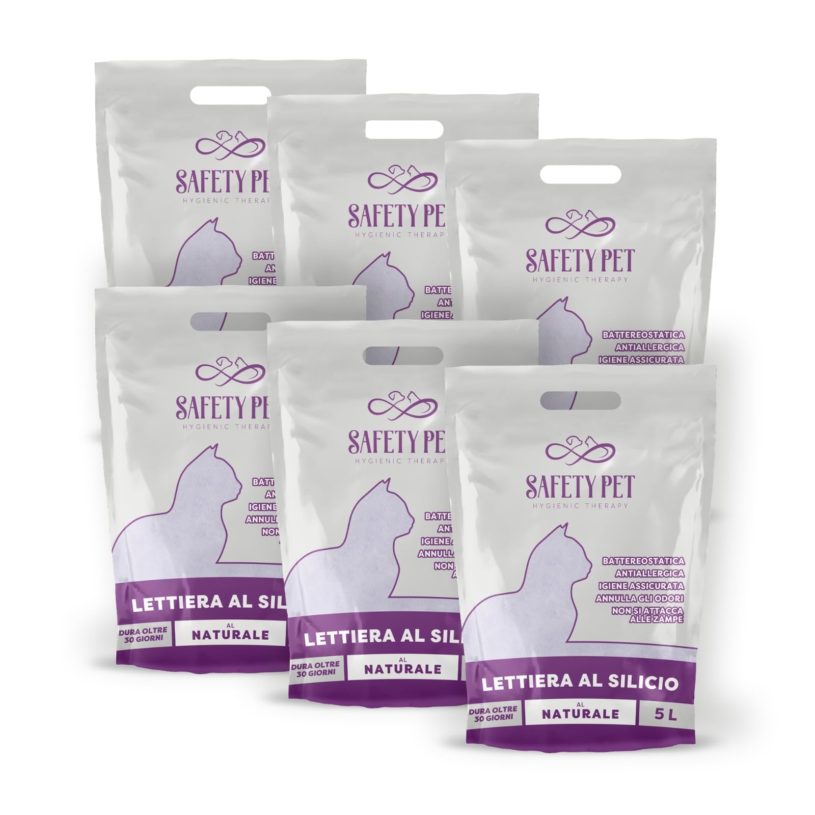 LETTIERA per Gatti SILICIO Super Assorbente Offerta Maxi Formato 30LT Naturale