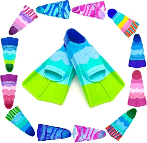 Miniatura 25 de Aletas de entrenamiento de natación, aletas de natación para niños, cómodas aletas de natación adecuadas para niños, principiantes, niñas, niños