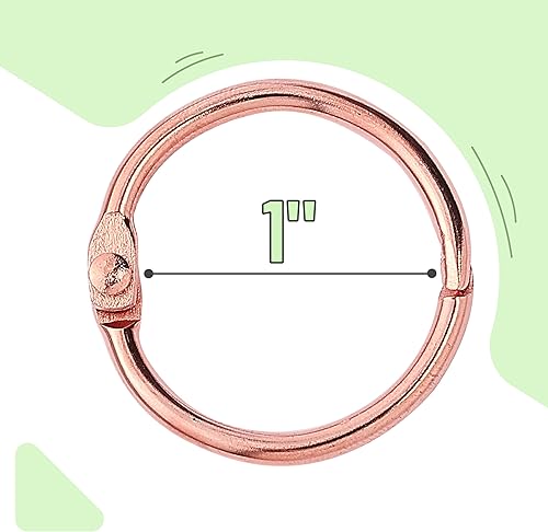 Miniatura 3 de Mr. Pen - Anillo para carpeta de hojas sueltas, paquete de 40, anillos de oro rosa de 1 pulgada, anillos de libro, anillos de metal para tarjetas de