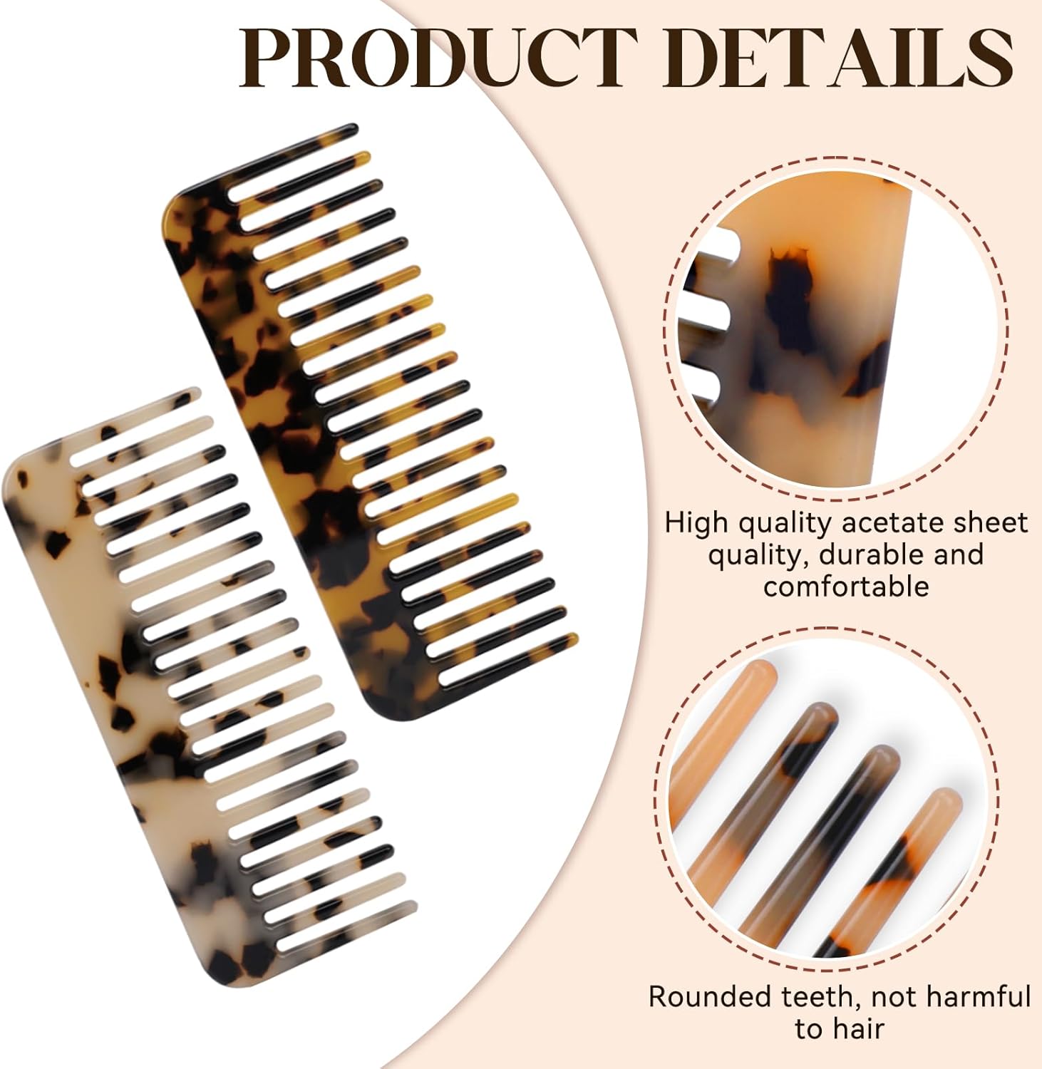 Mini Cellulose Wide Tooth b, Portable Hair Detangling b