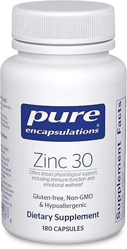 Pure Encapsulations - Zinc 30 mg Suplemento de picolinato de zinc para el apoyo del sistema inmunológico crecimiento y desarrollo curación de