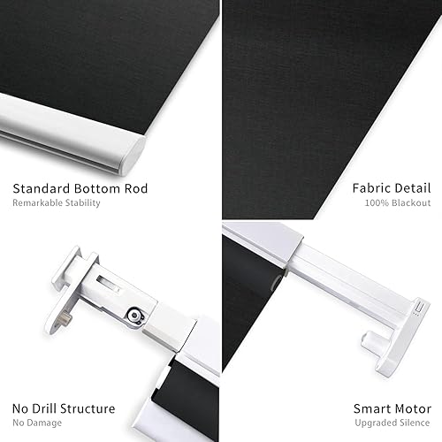 Miniatura 3 de MANSNIX Persianas inteligentes sin taladro, persianas motorizadas, persianas enrollables, sin herramientas, persianas inalámbricas para ventanas