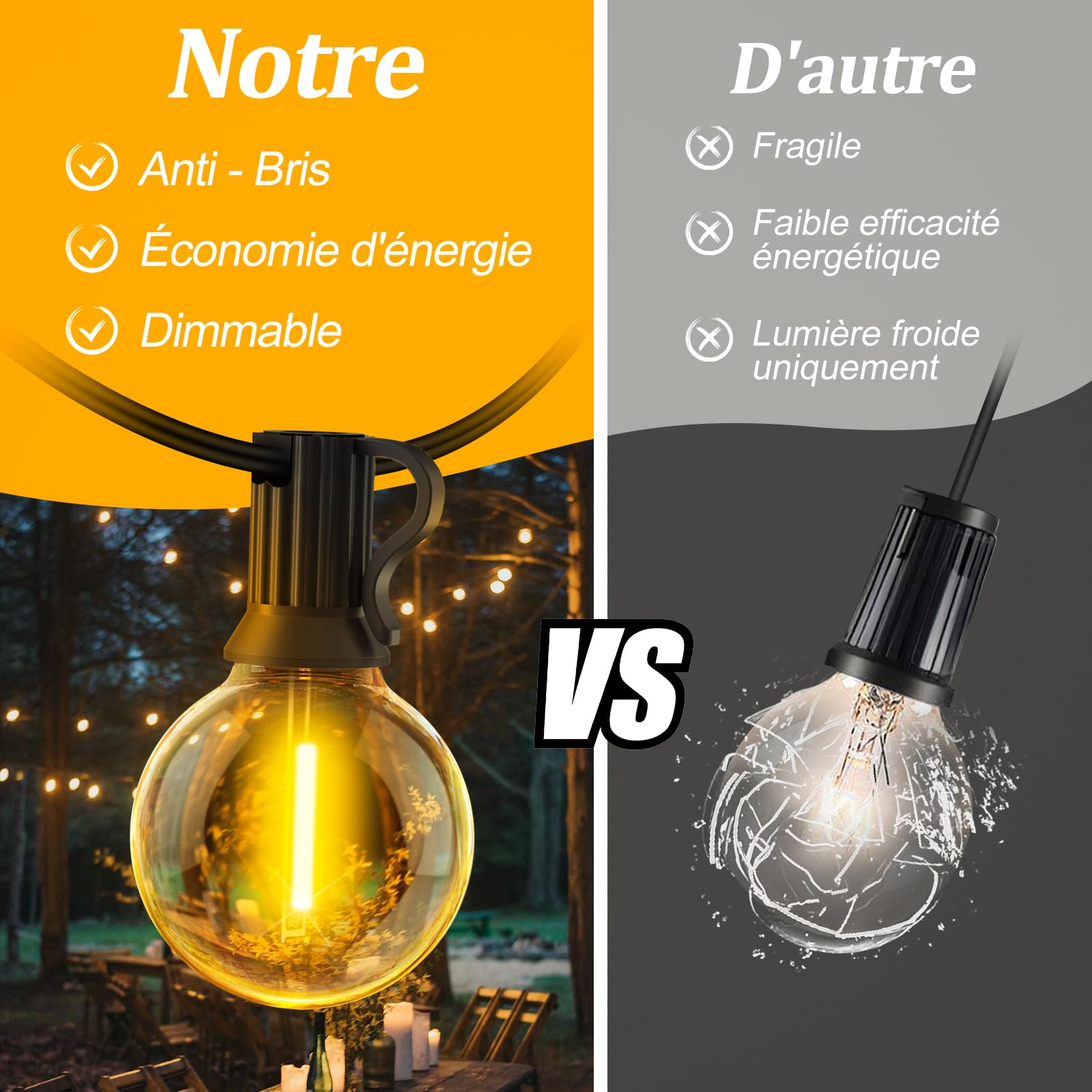 Warlisou 20M Guirlande Lumineuse Exterieure avec Télécommande