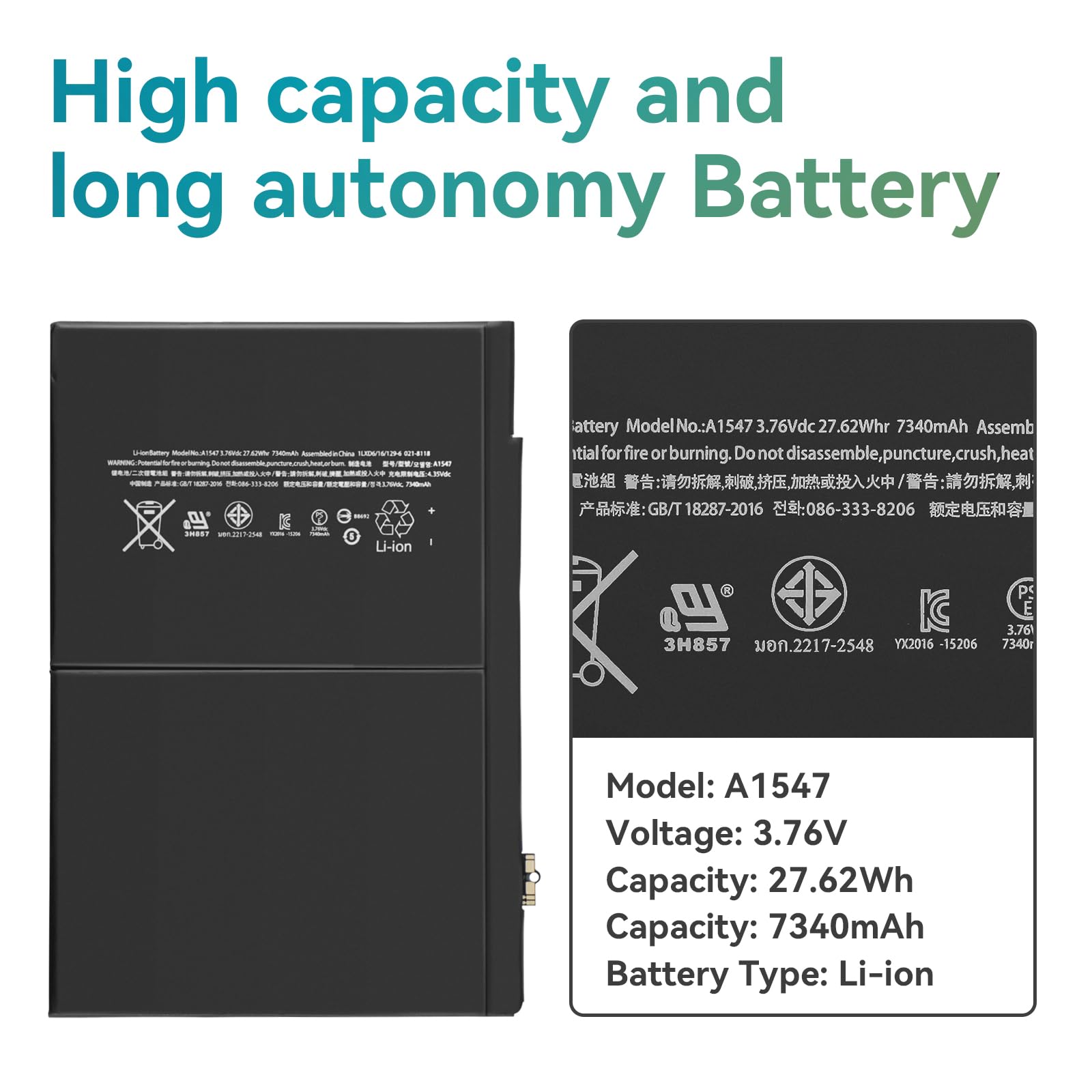 Tablet Batterie für iPad Air 2 A1566 A1567 2014 iPad5,3 iPad5,4