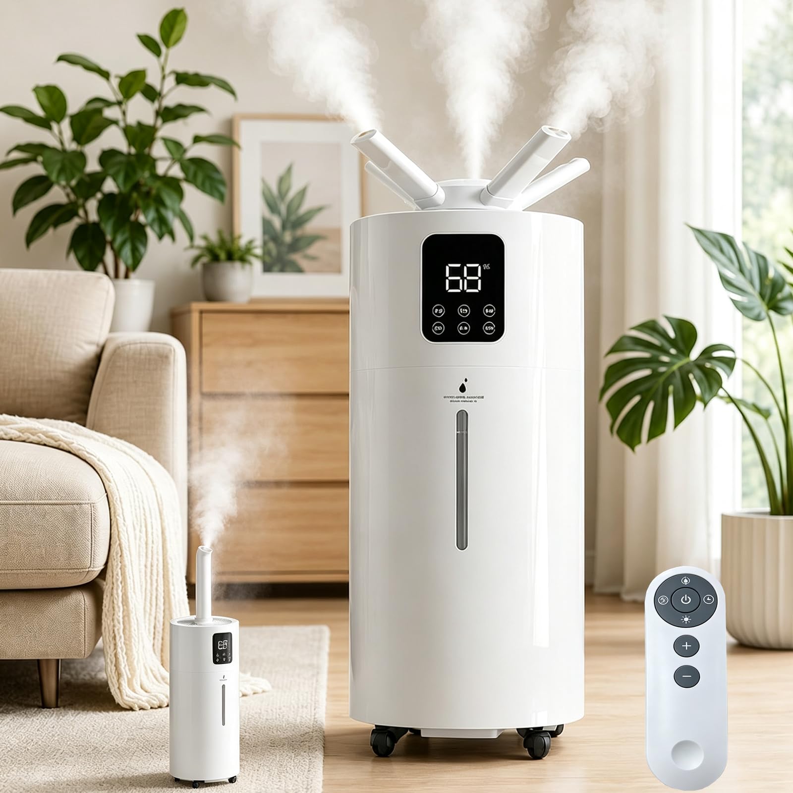 Nawilżacz Powietrza Do Całego Domu (Uv) 25L, Wydajność Atomizacji 2000ml/Godzinę, Tryb Stałej Wilgotności, Wyświetlacz Led, 12-Godzinny Timer, Do Pomieszczeń O Powierzchni 100–250㎡