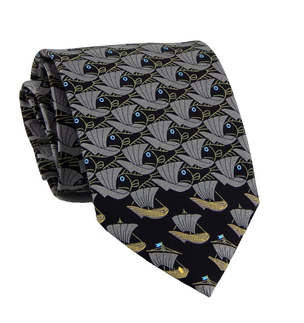 M. C. Escher Transformer Tie – Black/gray