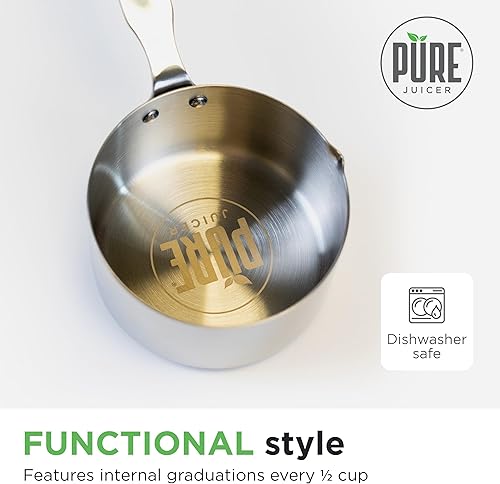 Miniatura 7 de PURE Juicer Cuchara de taza  Taza medidora única de 1.5 tazas12.2 fl oz  Cuchara medidora de acero inoxidable