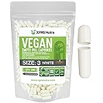 XPRS Nutra Size 3 Empty Capsules - 100 Count Empty Vegan - Vegetarian Pills - DIY Vegetable Capsules Filling - Veggie Pill Caps (White)