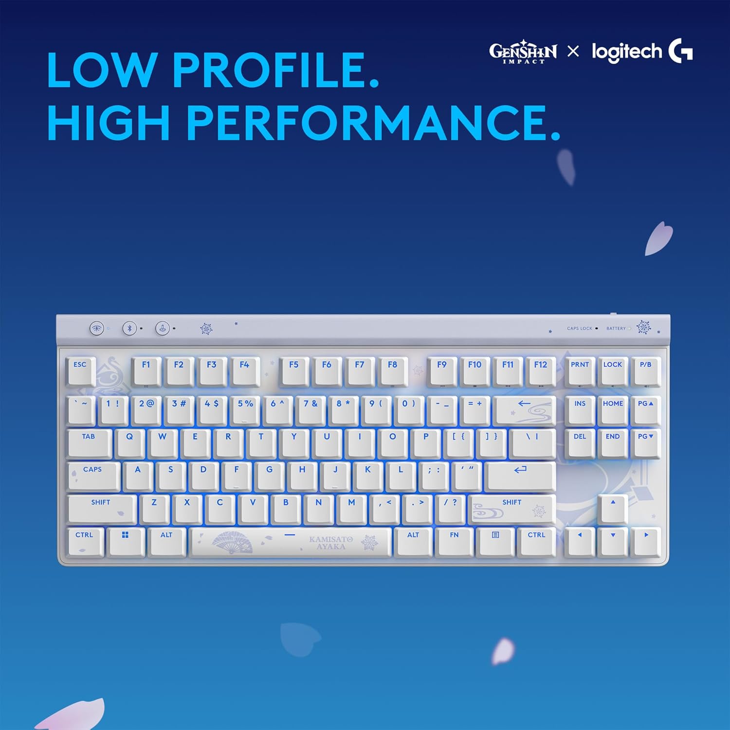 Logitech G515 Wireless Gaming Keyboard TKL, Low Profile, Kamisato Ayaka Special Edition, LIGHTSYNC RGB, Thin Tenkeyless Design, Double-Shot PBT Keycaps, Tactile Brown Mechanical Switches - Image 2