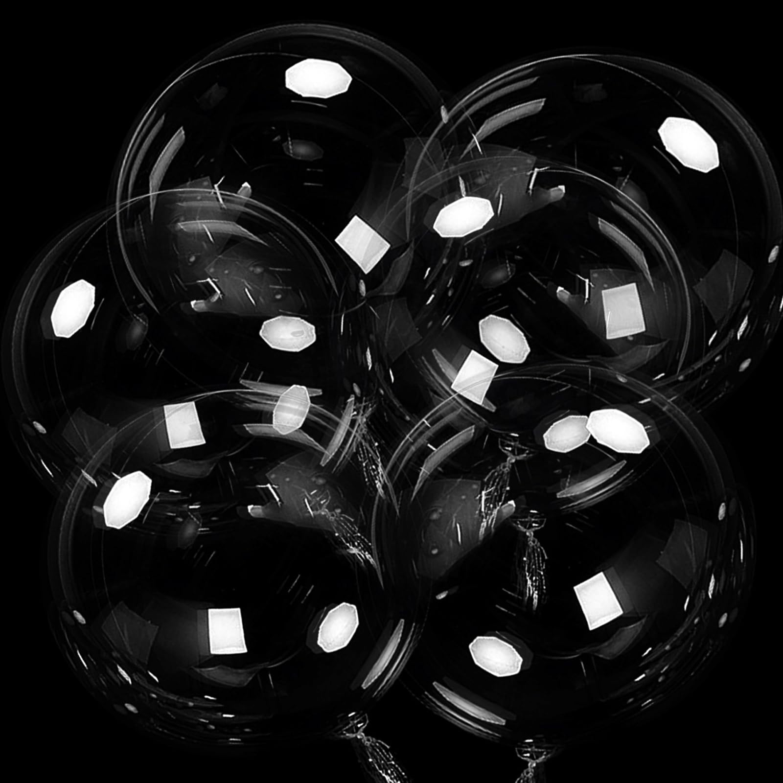 LOLYSIC 25 x Bobo Balloons, Clear 36 Inch Bobo Balloons, Large Transparent Bubble Balloons Fillable Huge Clear Bobo Balloons for Party, Wedding, Anniversary, Birthday DIY