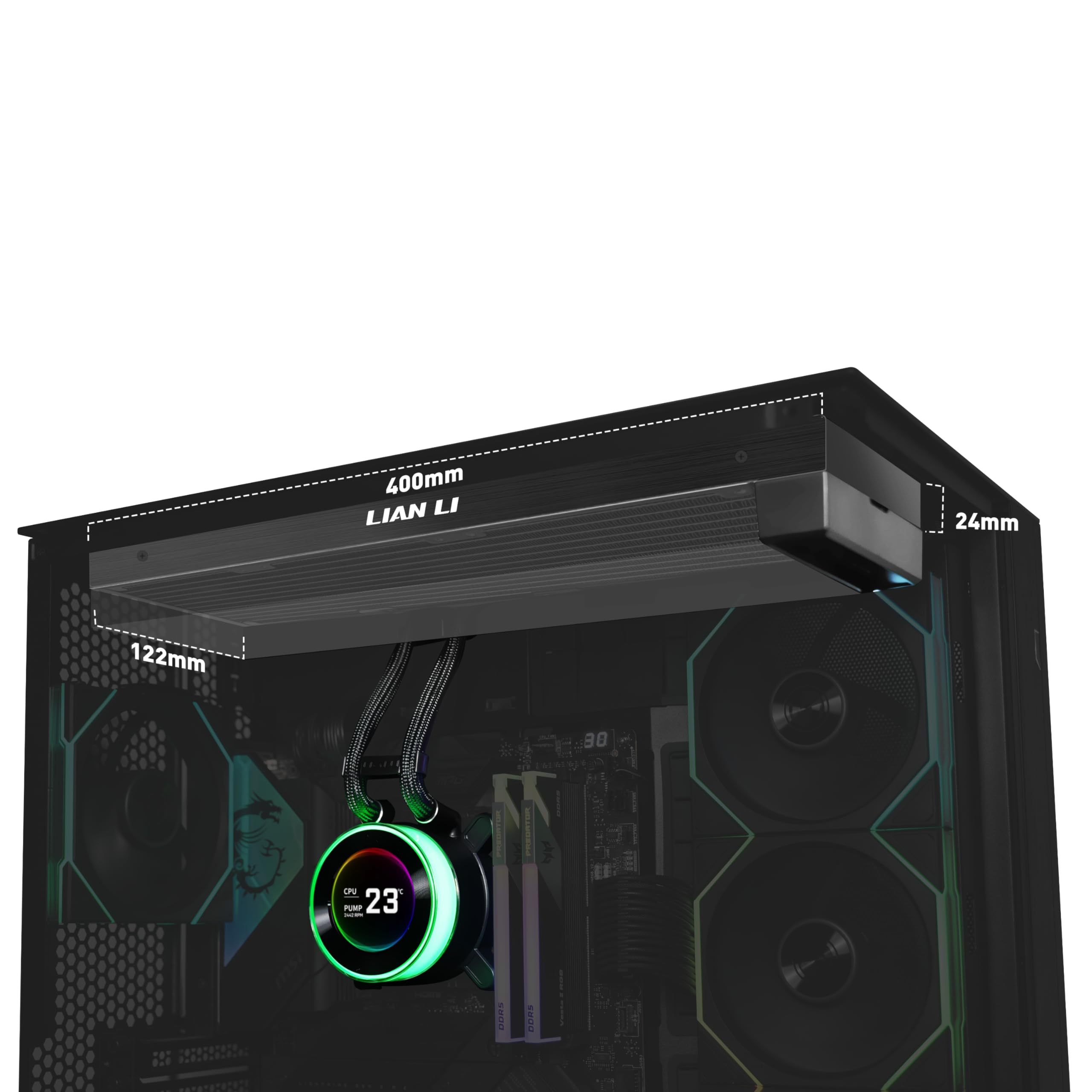 LIANLI HydroShift II LCD-C 360N Kit de refroidissement à eau simple, écran LCD IPS rond de 5,3 cm, modèle sans ventilateur, revendeur autorisé japonais