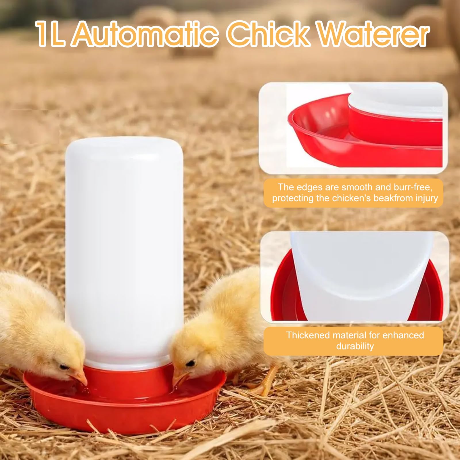 Caja de cría para pollitos, criadora de pollos de doble puerta con comedero y bebedero, gallinero portátil y transpirable, corralito de animales pequeños para criar hasta 15 pollitos, codorniz, pato