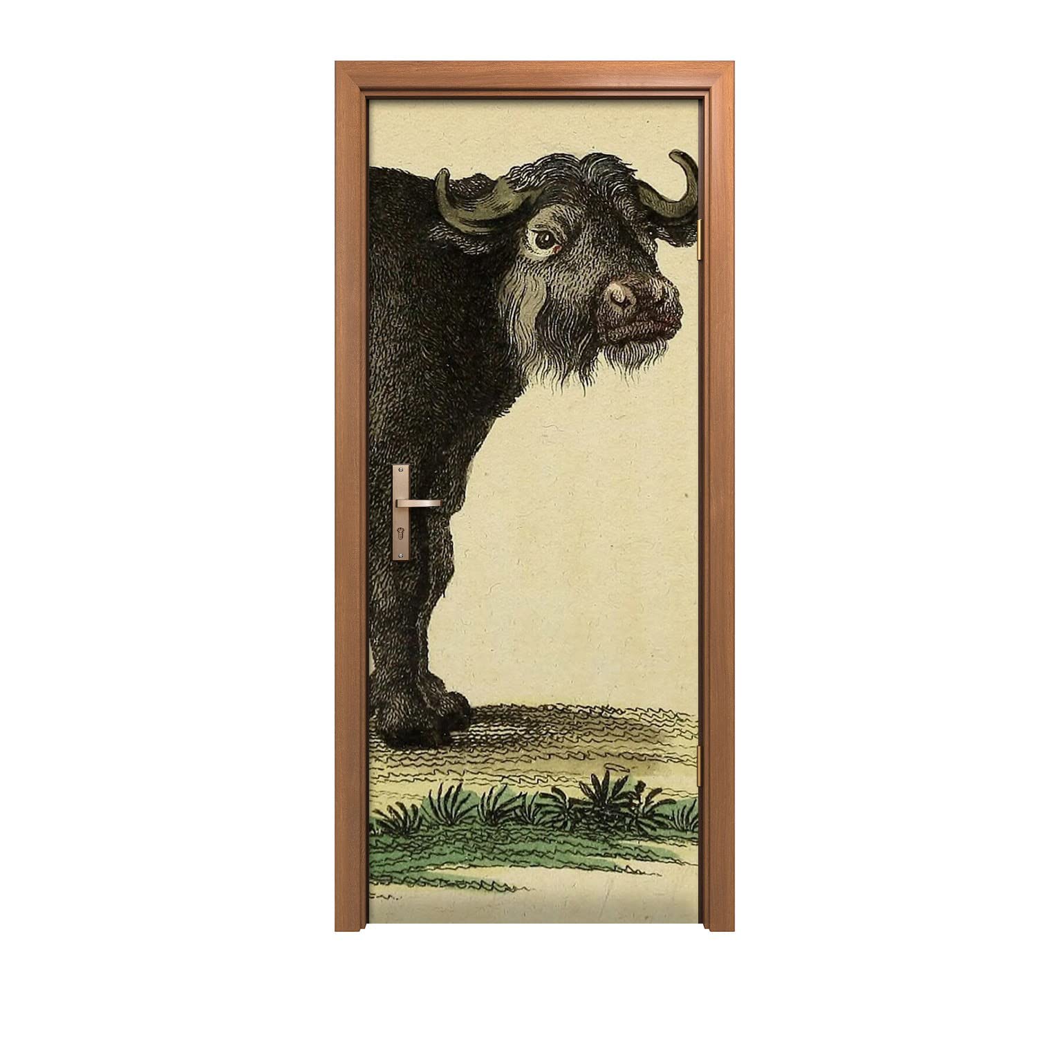 Autocollant de porte murale 90x200cm sticker déco dessin animal