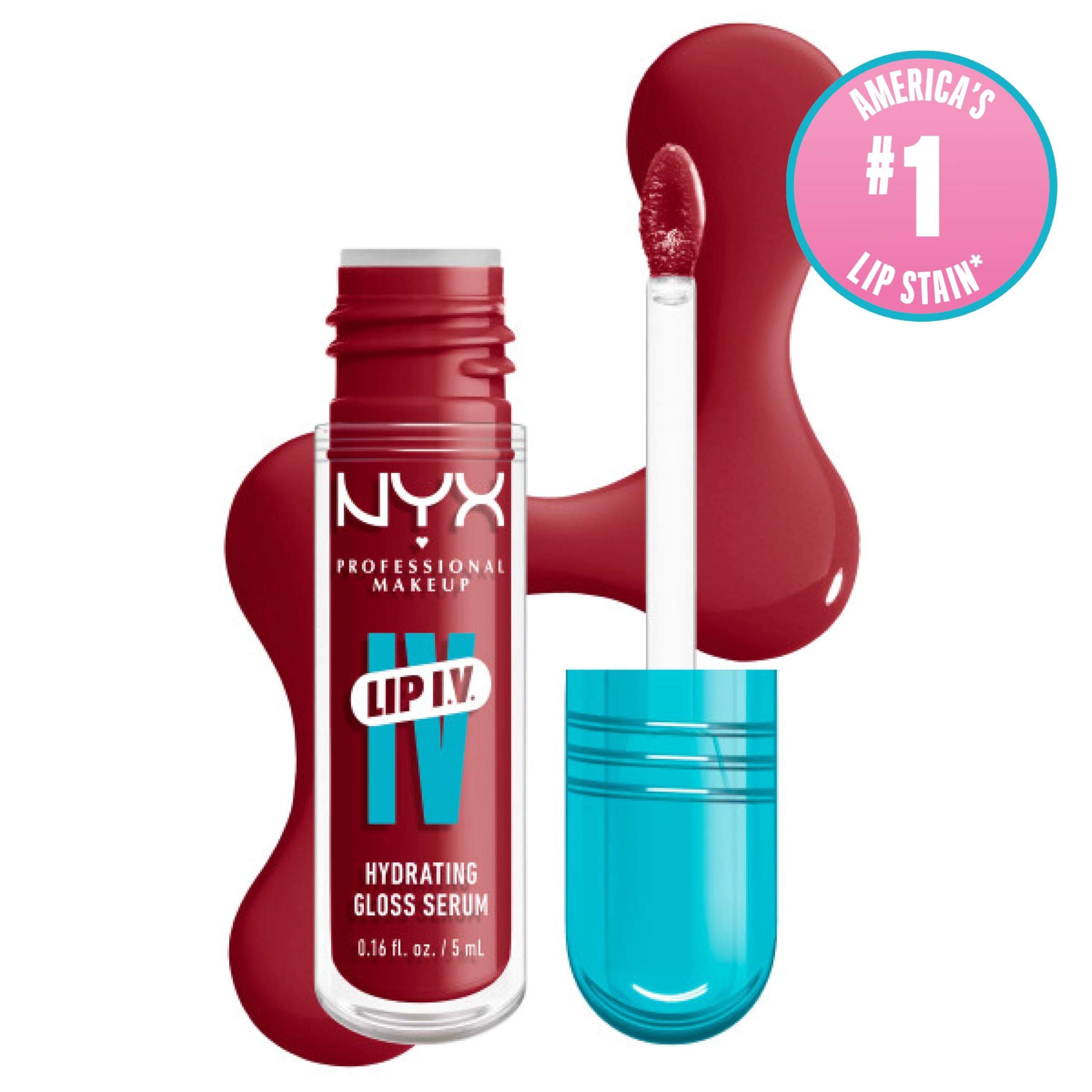 NYX Professional Makeup Nawilżający błyszczyk do ust, kolor i połysk na mokro, do 12 godzin, z witaminą B12 i magnezem, nawilżający połysk do ust IV, odcień: Berry Thirsty