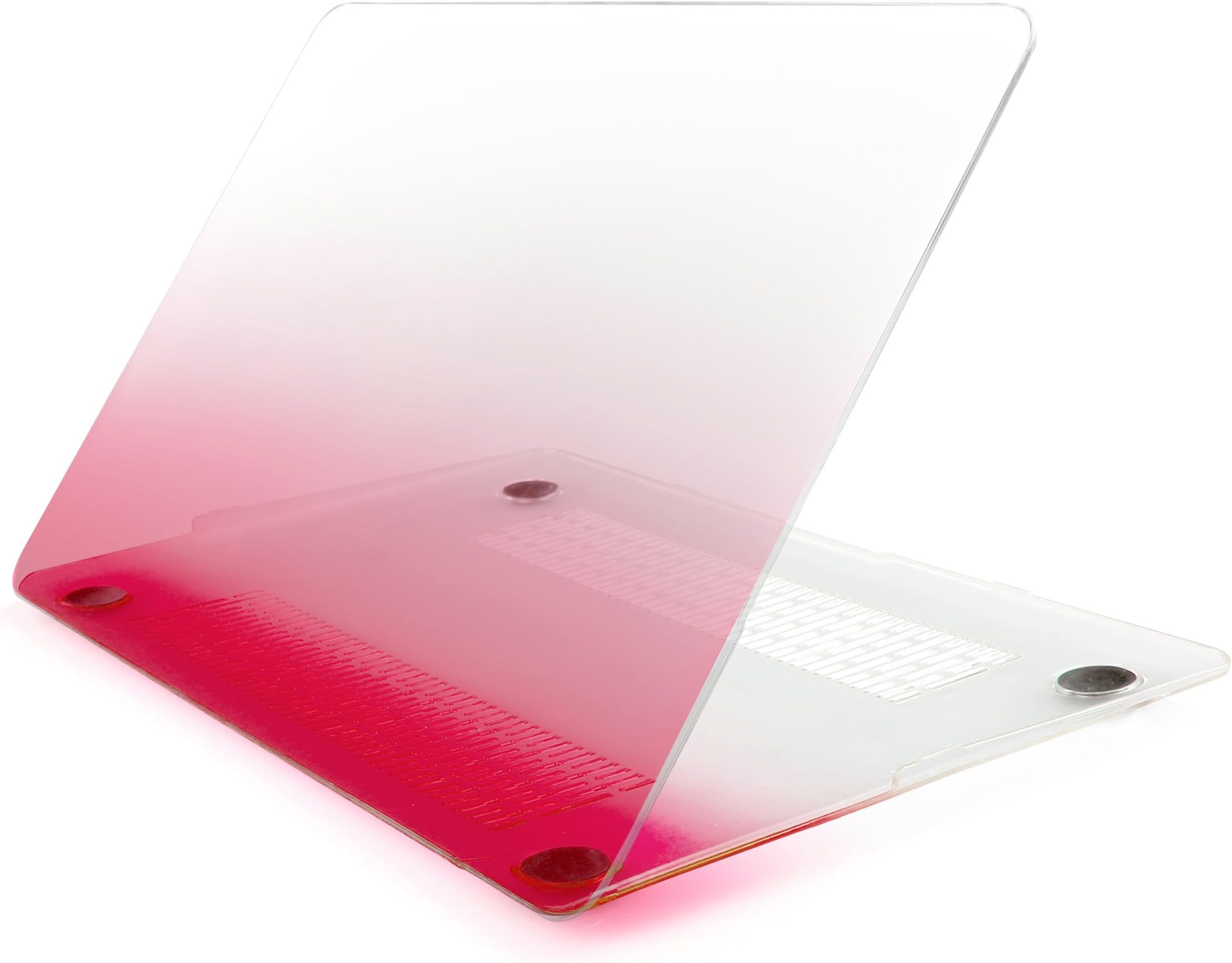 iDOO Crystal Clear Gradient Hard Print MacBook Case for MacBook Air 13 inch Model A1369 and A1466 Red