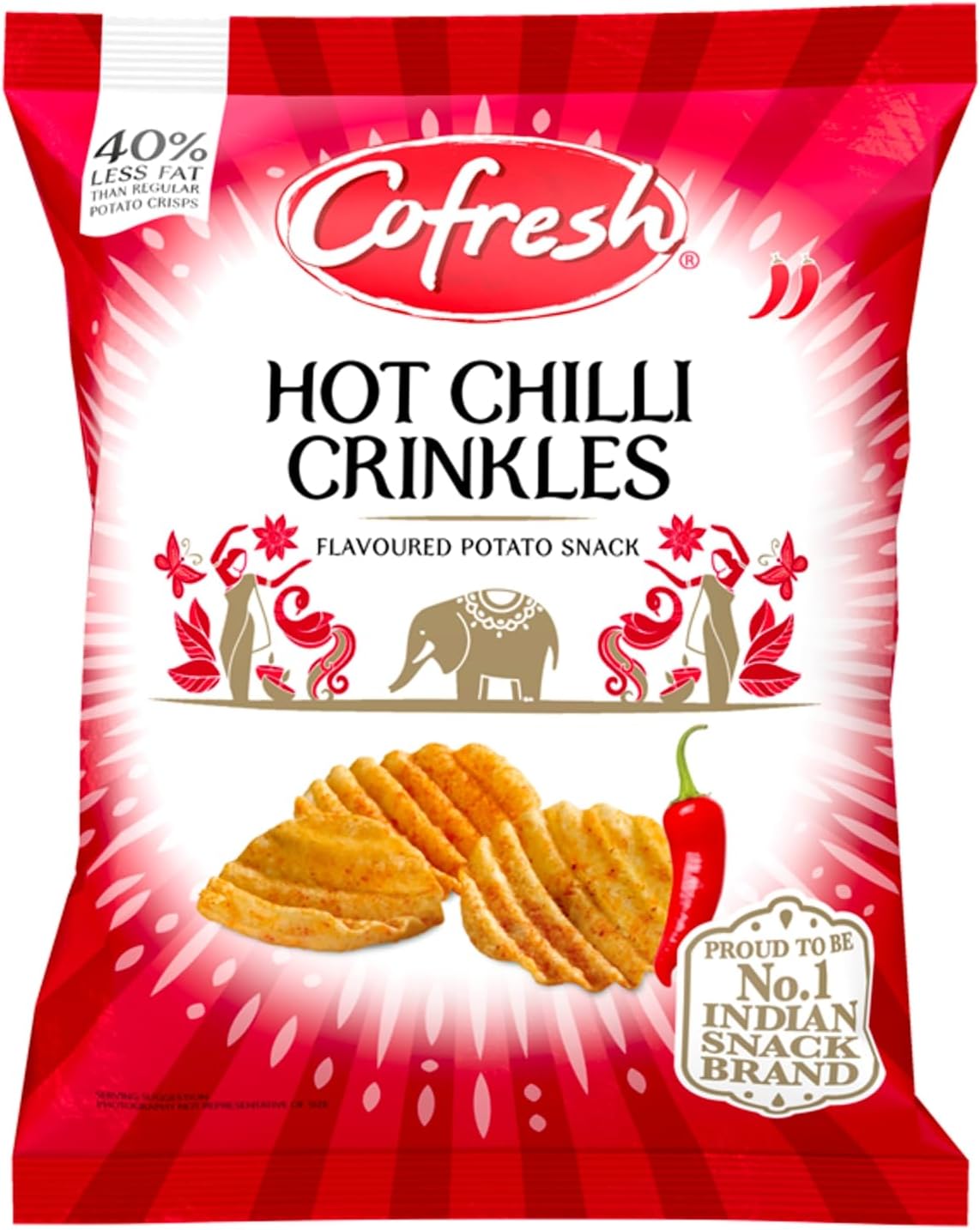Cofresh Potato Crinkles Hot Chilli, 80g