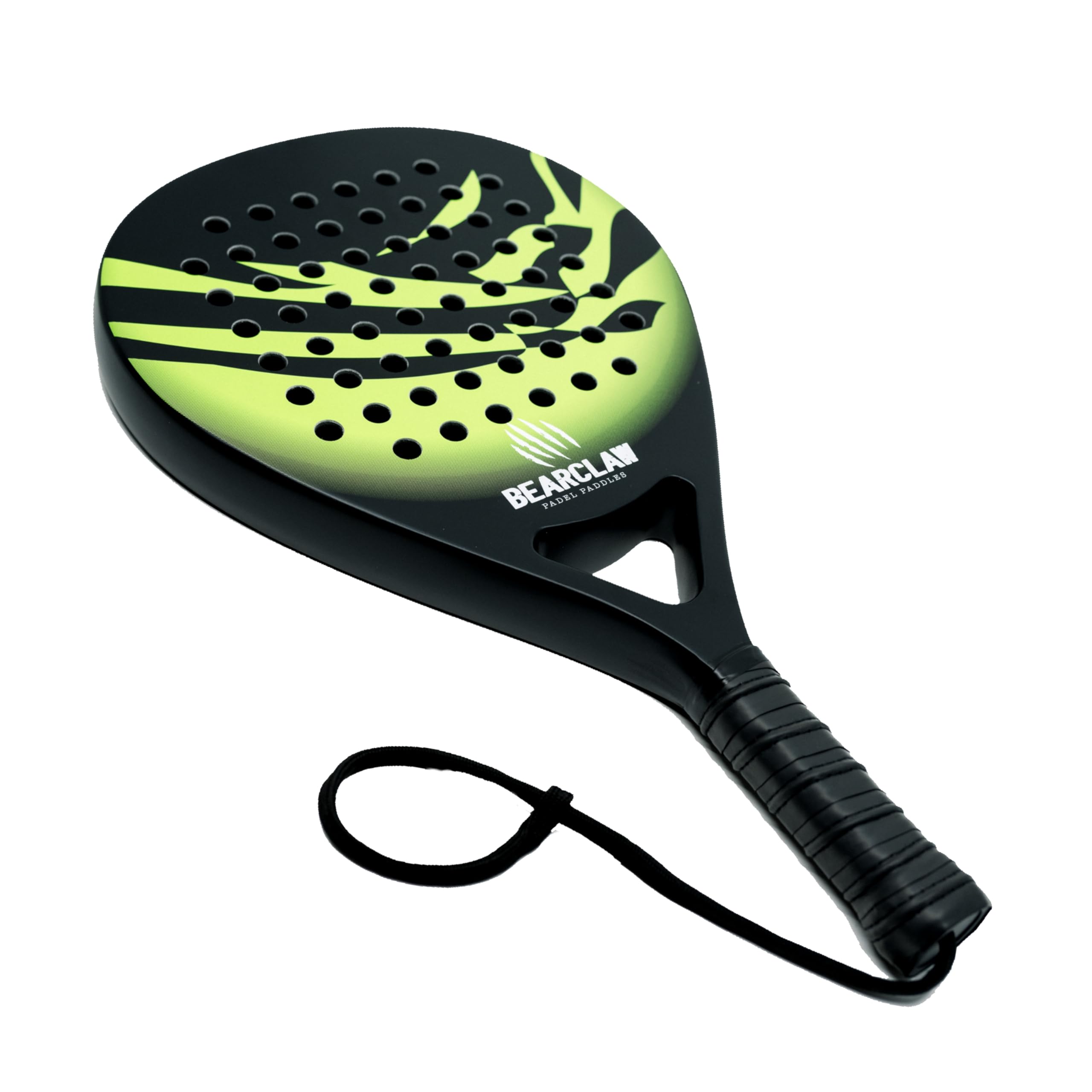 Surface Padel Racket Snapklik.com : Bearclaw Padel Racket - Green/Black - Carbon Fiber Surface