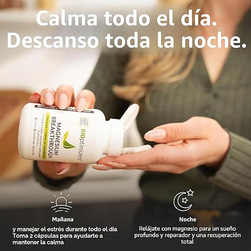 Miniatura 6 de BIOptimizers Suplemento Magnesium Breakthrough con 500mg - 7 Formas de Magnesio: Glicinato, Malato, Citrato y Más - Apoyo Natural para el Sueño