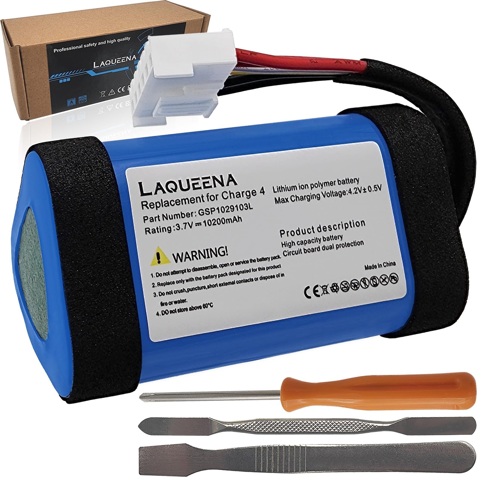 GSP1029103L 10200mAh Battery Compatible with Charge 4 Waterproof Bluetooth Speaker with Tools Battery Part NO Charge4 ID998 1INR19/66-3 SUN-INTE-118 IAA011NA IY1068(NOT for Charge 4Q)