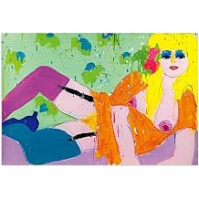 Walasse Ting Painting-Famous Canvas Prints-Canvas Wall Art Picture for Living Room Home Office Decor-Reproduction Print on Canvas-Love Me Love Me 5/ 70x105cm28x41inch Unframed