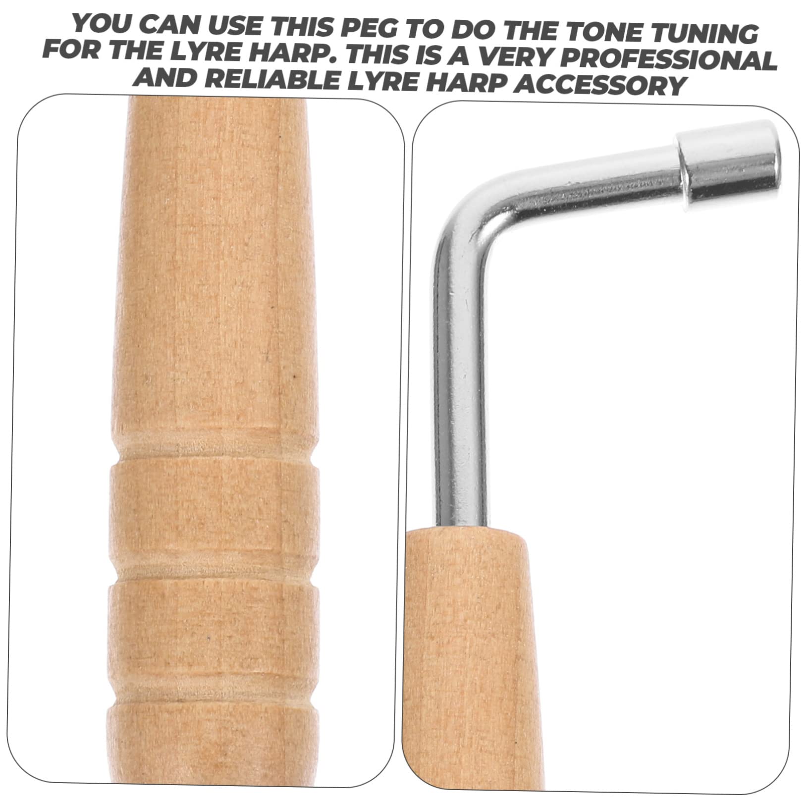 NULYLU Piano String Set Lyre Harp Tuning Posts 1 Set Replacement Pegs Stainless Steel Harp Pin Tuning Wrench Included