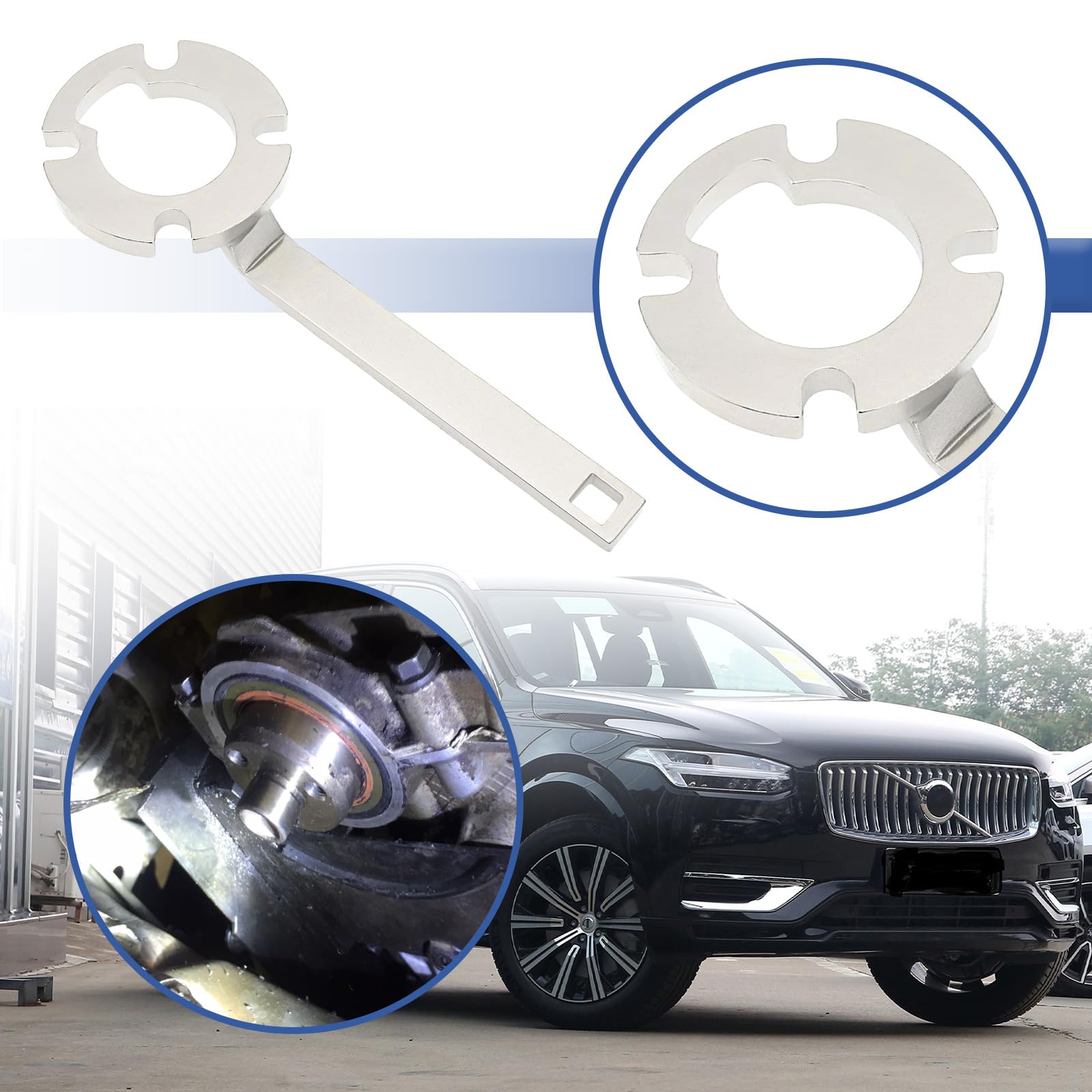 The Lord of the Tools 1x Llave de Bloqueo de Polea de árbol de Levas de Distribución del Motor Compatible con Ford 2.5 Compatible con Volvo 2.0 2.4 OE 999 5433 25,5 X 8,8 Cm Color Plateado