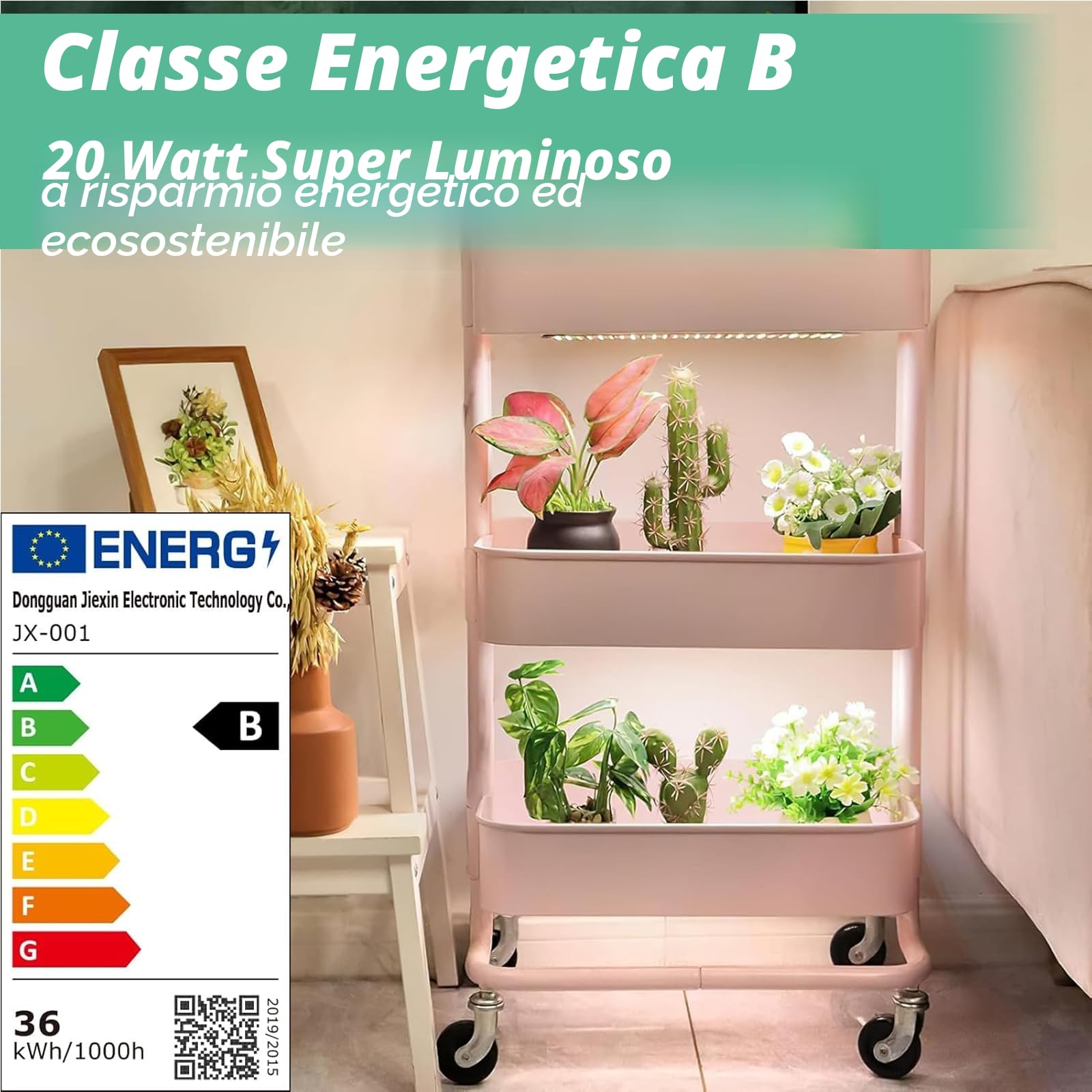 2 pezzi Lampada per Piante, 270 LEDs Spettro Completo Lampada Piante Coltivazione da Interno con Timer, 3 modalità di illuminazione regolabili, 10 Regolazioni di Luminosità