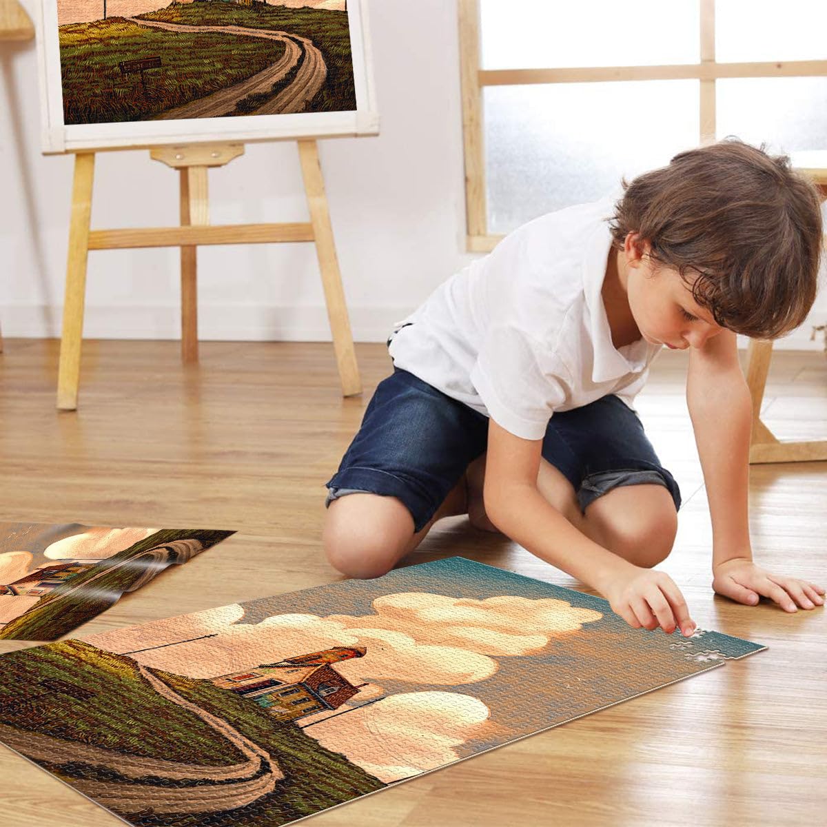 Puzzle per adulti 2000 pezzi Strade solitarie Fatto di cartone per età 14+ Giochi di relax Regali unici per compleanno e Natale misurare：70x100cm